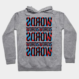 Words Typography Stack (Cyan Red Black) Hoodie